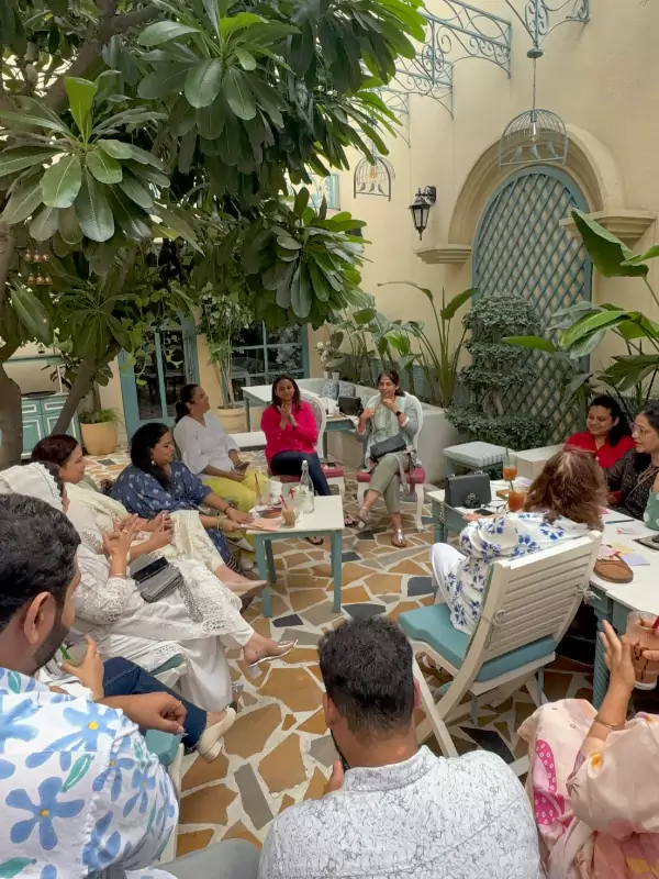 Audience listening to poetry recitations at Barish — In the Language of Rain event