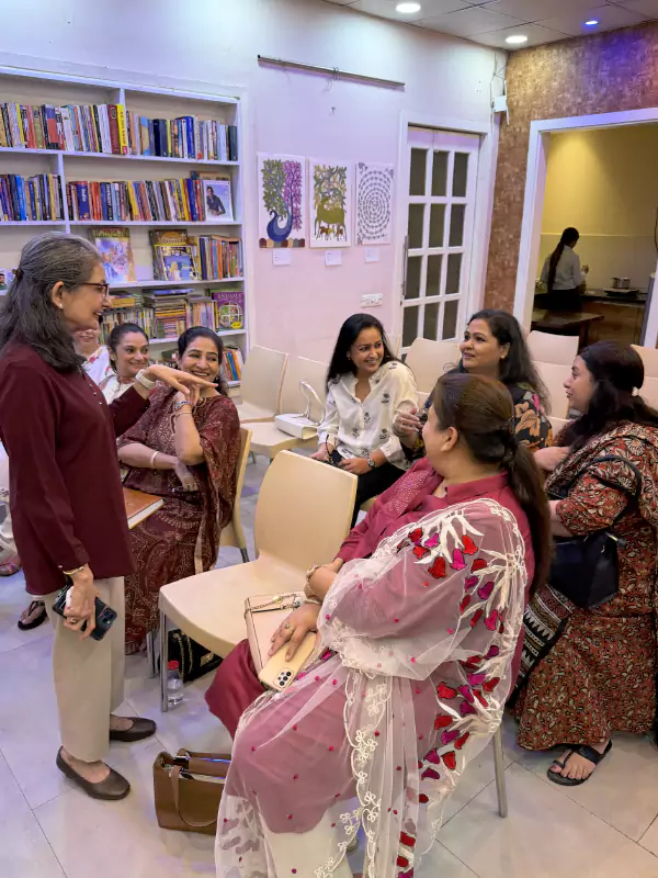 Women chatting and bonding during Siyahi’s Aunty Please literary event in Amritsar